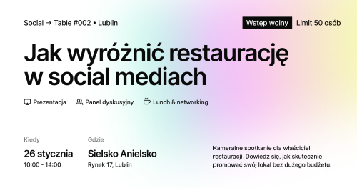 #002 Social → Table: Jak wyróżnić restaurację w social mediach