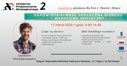 Akademia Projektowania Strategicznego 2: Szkolenie: Odpowiedzialność społeczna biznesu i marketing społeczny