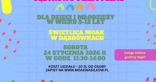 Warsztaty językowo-plastyczne w świetlicy MOAK w Dąbrówkach