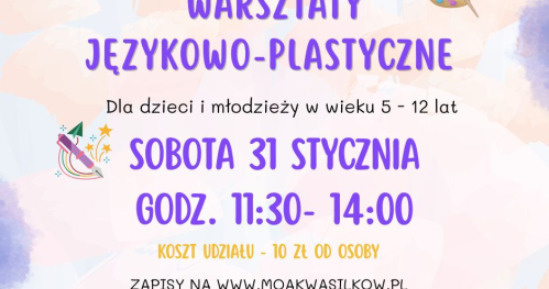 Warsztaty językowo-plastyczne w świetlicy MOAK w Dąbrówkach