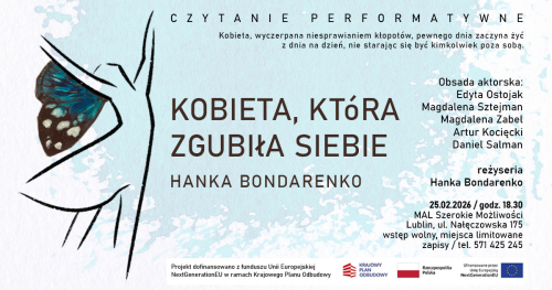 Kobieta, która zgubiła siebie - czytanie performatywne