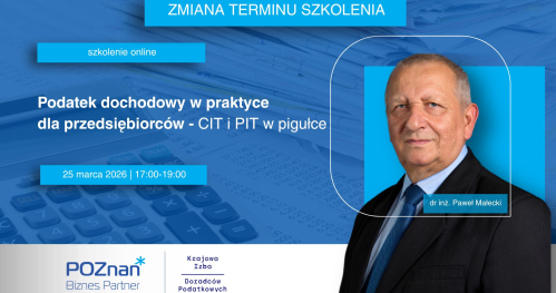 Podatek dochodowy w praktyce dla przedsiębiorców - CIT i PIT w pigułce - szkolenie online