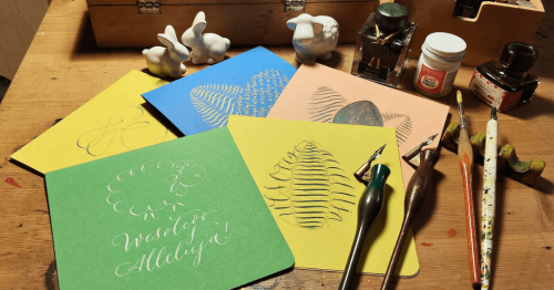 Warsztaty kaligrafii - kartka wielkanocna