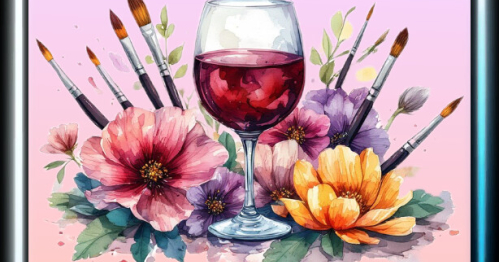 ROZKWITNIJ NA PŁÓTNIE - MALOWANIE PRZY WINIE