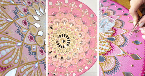 Warsztaty malowania kropkowej mandali z kryształkami i lustereczkami