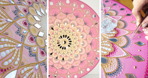Warsztaty malowania kropkowej mandali z kryształkami i lustereczkami