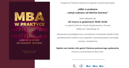 PREMIERA KSIĄŻKI "MBA W PRAKTYCE"