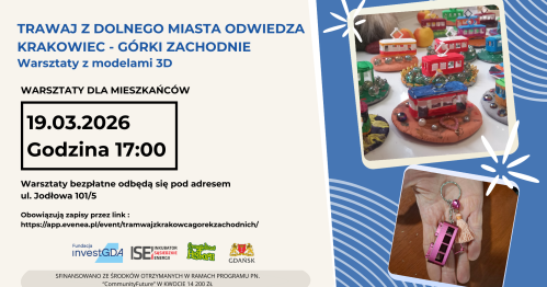 Tramwaj z Dolnego Miasta odwiedza Krakowiec - Górki Zachodnie : warsztaty z modelami 3D