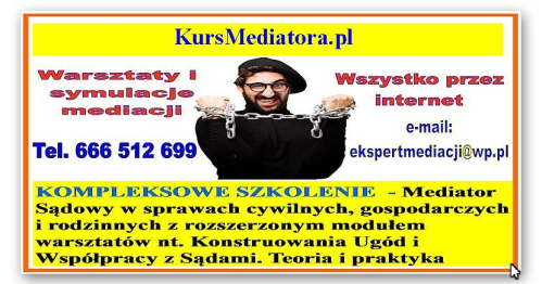 Mediator Sądowy i pozasądowy- Mediacja certyfikowany kurs kompleksowy całkowicie online