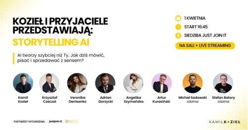 Kozieł i Przyjaciele: Storytelling AI - pula biletów z pierwszeństwem zapisu