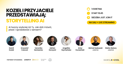 Kozieł i Przyjaciele: Storytelling AI - pula biletów z pierwszeństwem zapisu