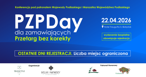 PZP Day dla zamawiających. Przetarg bez korekty | 22.04.2026 | Białystok