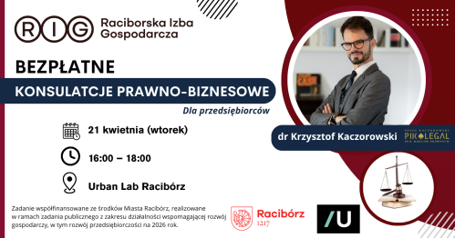 Bezpłatne konsultacje prawno-biznesowe dla przedsiębiorców z Raciborza