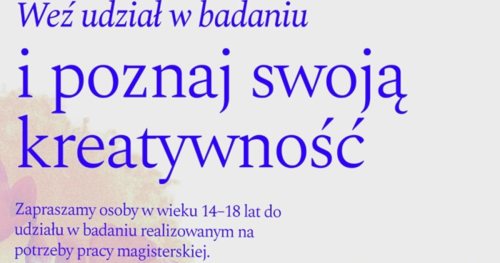Badanie kreatywności - 19 i 26 kwietnia - MOAK WASILKÓW