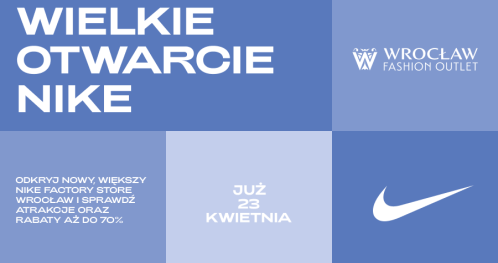 Wielkie otwarcie NIKE we Wrocław Fashion Outlet. Zapisz się na trening z Kasią Zapałą @sensi_coach