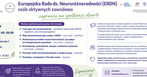 Europejska Rada ds. Neuroróżnorodności (ERDN) - spotkanie otwarte Opole i online (Zoom) | 27.05.2026 | 18:00 PL