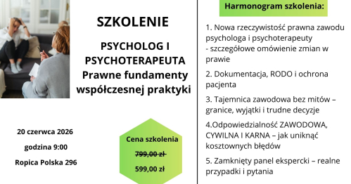 Psycholog i Psychoterapeuta w nowej rzeczywistości prawnej