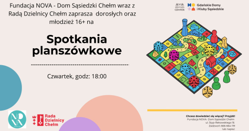 Spotkanie planszówkowe dla dorosłych i młodzieży 16+
