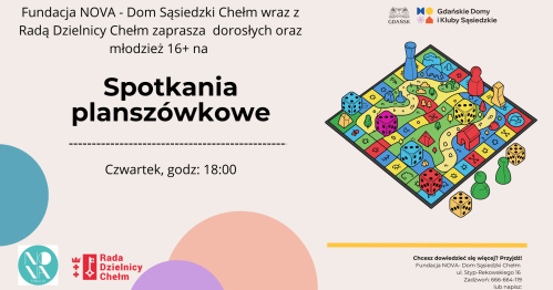 Spotkanie planszówkowe dla dorosłych i młodzieży 16+