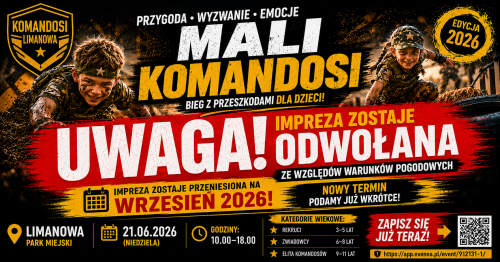 Mali Komandosi Bieg z przeszkodami dla dzieci 3-11 lat LIMANOWA