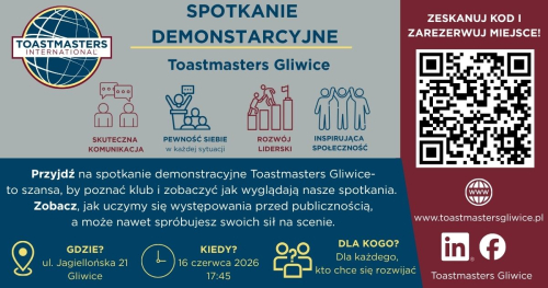 Spotkanie demonstracyjne Toastmasters Gliwice