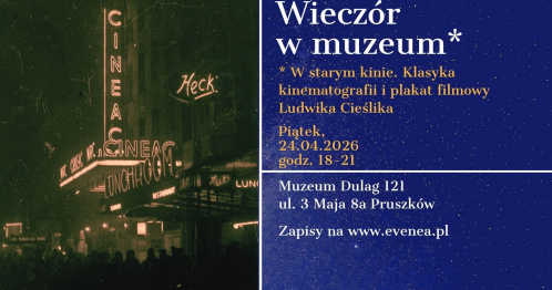 "W starym kinie" - Klasyka kinematografii i plakat filmowy Ludwika Cieślika