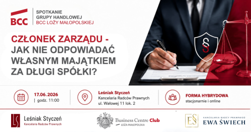 Członek zarządu -  jak nie odpowiadać  własnym majątkiem  za długi spółki?