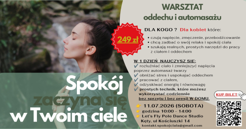 Warsztat oddechu i automasażu - "SPOKÓJ ZACZYNA SIĘ W TWOIM CIELE"
