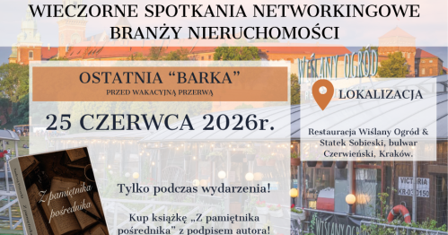 Wieczorne spotkanie networkingowe branży nieruchomości - Kraków - czerwiec 2026