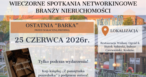 Wieczorne spotkanie networkingowe branży nieruchomości - Kraków - czerwiec 2026
