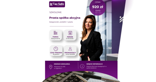 szkolenie - Prosta spółka akcyjna - księgowość i podatki