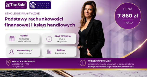 Podstawy rachunkowości finansowej i ksiąg handlowych - szkolenie praktyczne