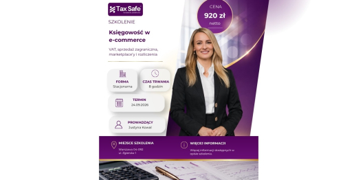 szkolenie - Księgowość w e-commerce - VAT, sprzedaż zagraniczna, marketplace’y i rozliczenia