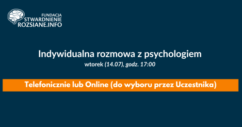 Indywidualna rozmowa z psychologiem (online LUB telefonicznie, 14.07.2026, godz. 17:00)