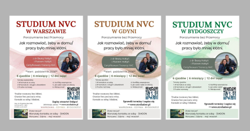 NVC - Studium Porozumienia bez Przemocy: Warszawa, Gdynia, Bydgoszcz (różne daty, 6 weekendów 1x w miesiącu)