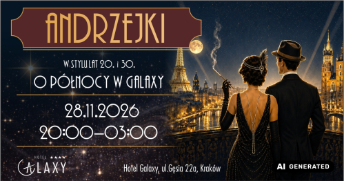 "O północy w Galaxy" Andrzejki w Hotelu Galaxy****Kraków  lata 20 te i 30 te