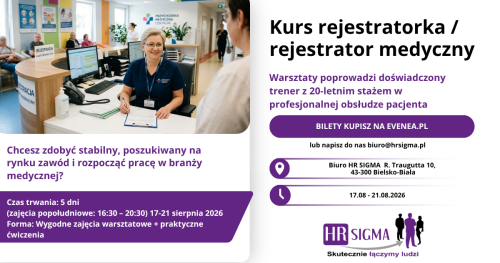 Kurs rejestratorka / rejestrator medyczny. Zdobądź poszukiwany zawód w 5 dni