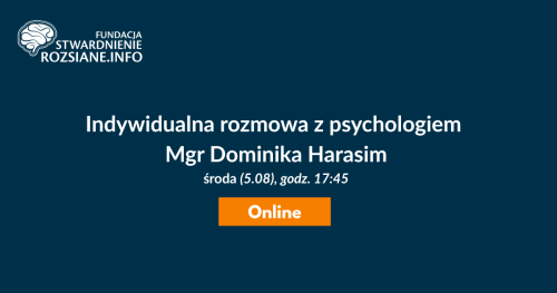 Indywidualna rozmowa z psychologiem online, mgr Dominika Harasim (05.08.2026, godz. 17:45)