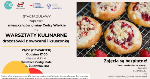 Warsztaty kulinarne - upieczmy razem pyszne drożdżówki