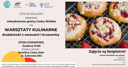 Warsztaty kulinarne - upieczmy razem pyszne drożdżówki