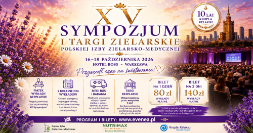 XV Sympozjum i Targi Zielarskie 16-18.X.2026 Warszawa Hotel BOSS