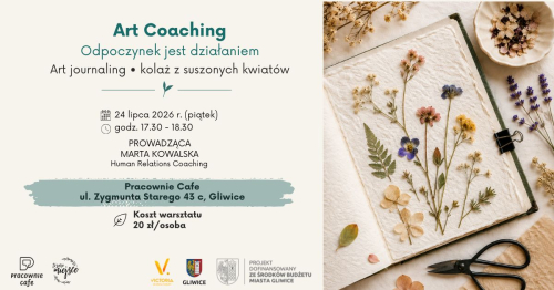 Art Coaching_Odpoczynek jest działaniem_art journaling i kolaż z suszonych kwiatów