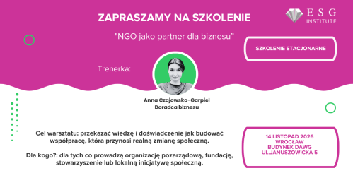 Szkolenie "NGO jako Partner dla Biznesu" Wrocław