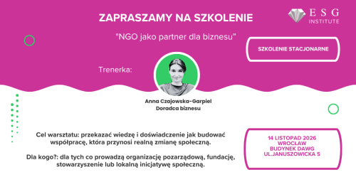 Szkolenie "NGO jako Partner dla Biznesu" Wrocław