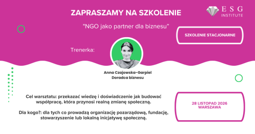 Szkolenie "NGO jako Partner dla Biznesu" Warszawa