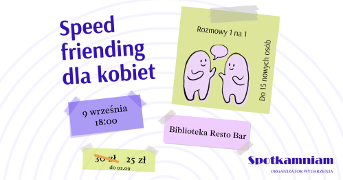 Speed friending dla kobiet - 9 września, Biblioteka Resto Bar