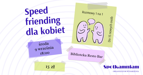Speed friending dla kobiet - 9 września, Biblioteka Resto Bar