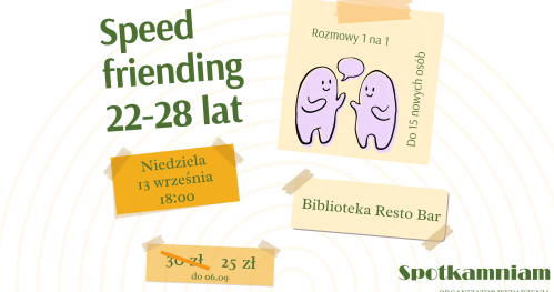 Speed friending 22-28 lat - 13 września, Biblioteka Resto Bar