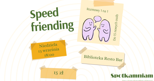Speed friending - 13 września, Biblioteka Resto Bar
