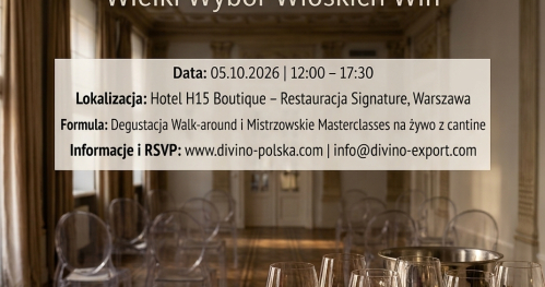 DiVino Warsaw Tasting 2026 - Grand Italian Wine Selection - "Degustacja Branżowa B2B - Spotkanie z włoskimi winiarzami"